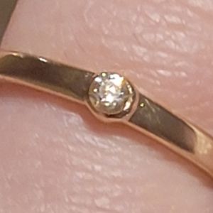 14kt Yellow Gold Plated Bezel Set Lab Created Diamond Ring.